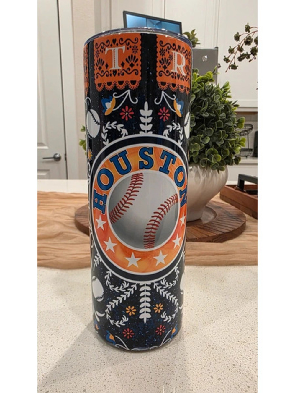 Houston Astros Sugar Skull Baseball Tumbler